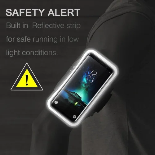Vista 7 de Galaxy S7 Edge/S8/S8+ banda para el brazo, JEMACHE banda para el brazo para ejercicio, gimnasio, correr/trotar/ejercicio para Samsung Galaxy S8/S7