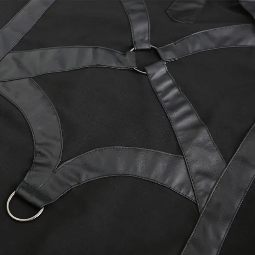 Vista 7 de Chaqueta con capucha estilo steampunk renacentista para hombre, estilo gótico victoriano