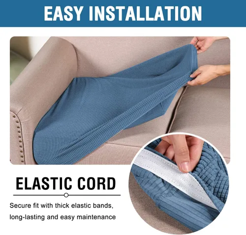Vista 146 de H.VERSAILTEX - Fundas elásticas para cojín de sofá individual, fundas de asiento para silla de sofá, protector de cojín con tejido jacquard de sarga