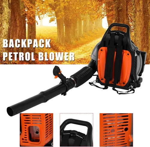 Vista 8 de Soplador de hojas de mochila, 63CC 665 CFM 3HP Motor de 2 tiempos soplador de hojas de gas, soplador de hojas de gas de alta resistencia, soplador