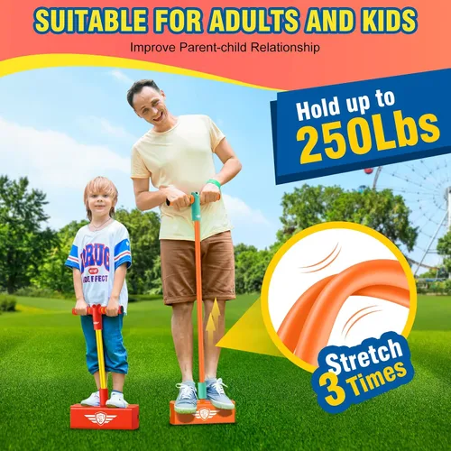 Vista 4 de HCHILDHOOD Pogo Stick para niños de espuma Pogo Jumper de carga de hasta 250 libras ayuda a los niños a crecer más altos divertidos y seguros