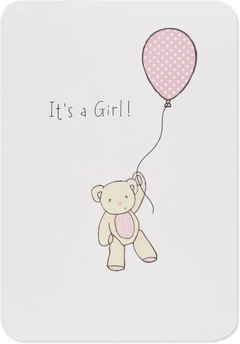Vista 5 de American Greetings Nueva tarjeta de bebé niña (oso con globo)