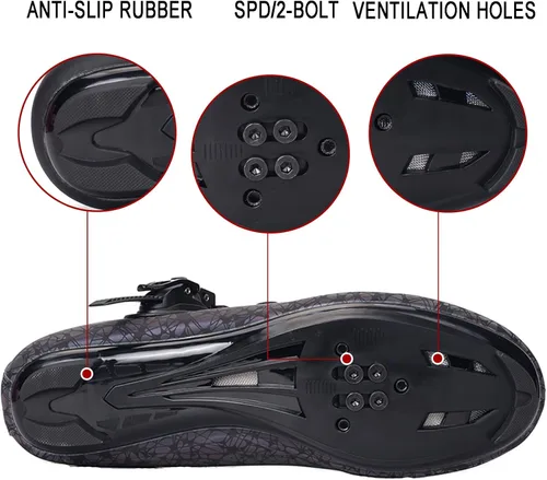 Vista 4 de Compatibilidad de zapatos de ciclismo de carretera para mujer, zapatos de ciclismo de carretera Delta para interiores y exteriores, zapatos de paseo