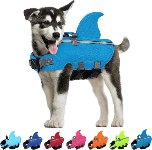 Vista 16 de Chaleco salvavidas para perros pequeños, chaleco salvavidas para Chaleco de natación para perros de alta flotabilidad con asa de rescate