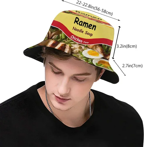 Vista 3 de Sombrero de pescador con estampado de comida, sombrero de playa unisex para el sol, sombrero de pescador