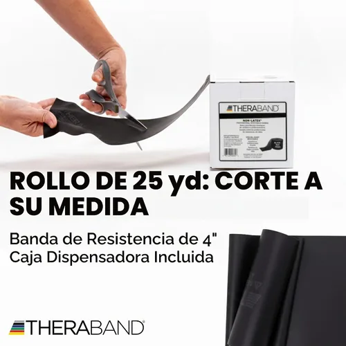Vista 2 de THERABAND Banda de resistencia, oro, máximo, rollo de 25 yardas, sin látex, banda elástica para ejercicio, terapia física, yoga, pilates