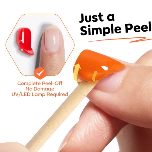 Vista 4 de modelones Capa base de gel U V, capa base pelable de secado rápido para esmalte de uñas de gel, protección suave para uñas finas y débiles, 0.3 fl oz