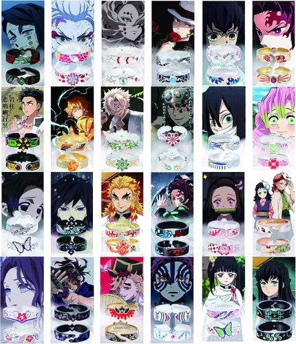 Vista 6 de LANMENSY Demon Slayer Anillos de anime Joyería original de plata de ley 925 "All24 estilos" nuevo Tamaño ajustable Kimetsu No Yaiba Cosplay Moda