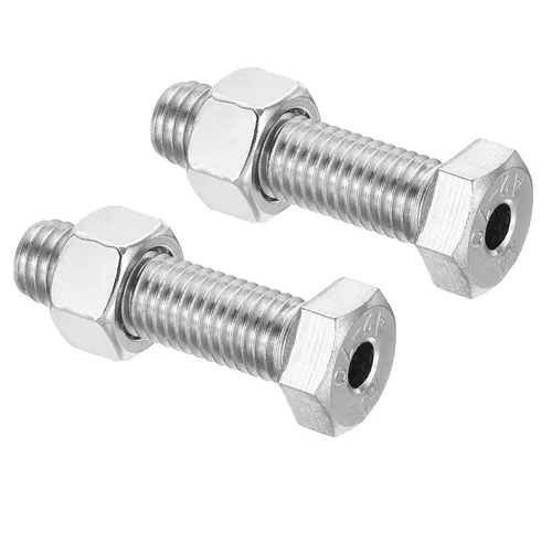 Vista 14 de PATIKIL Tornillo hexagonal externo hueco M12x20mm, 2 juegos de tornillos cilíndricos de rosca de lámpara a través del perno de agujero con tuerca