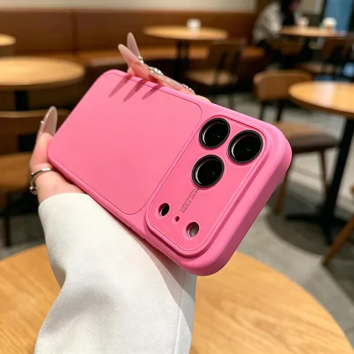 Vista 4 de Funda de silicona líquida para iPhone 17 Pro Max equipada con película protectora de lente, anticolisión suave al tacto y resistente a las manchas