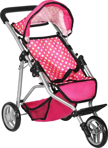 Vista 6 de Cochecito de coche para muñeca bebé – Cochecito convertible 2 en 1 y asiento de coche – Se adapta a muñecas de hasta 20 pulgadas – Asa ajustable