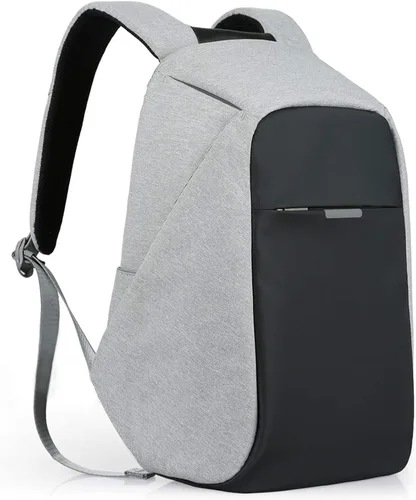 Vista 8 de Mochila de viaje antirrobo portátil, mochila para laptop con puerto de carga USB., Negro