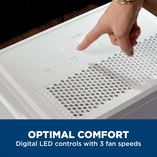 Vista 3 de GE Deshumidificador portátil de 25 pintas, perfecto para dormitorio, sótano y garaje o habitaciones de hasta 1500 pies cuadrados, ideal para áreas