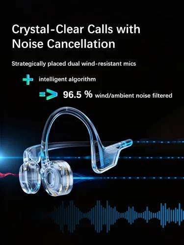 Vista 5 de Essonio Auriculares de conducción ósea ultraligeros (0.92 oz), auriculares inalámbricos Bluetooth 5.3 con MP3 de 16 GB, impermeable IP68 para nadar