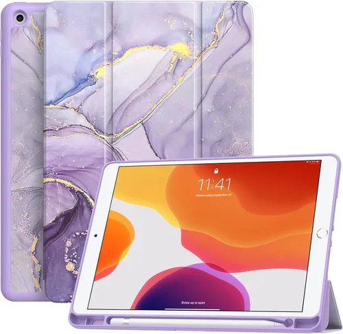 Vista 30 de Soke - Funda para iPad de 9ª generación 2021/8ª generación 2020/7ª generación 2019 con soporte para lápices - Funda de protección premium a prueba