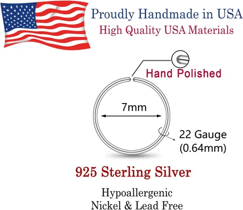 Vista 52 de LUCKYJEWUS Small Thin Gold or Sterling Silver Nose Ring Hoop for Women, Tiny Nose Piercing jewelry