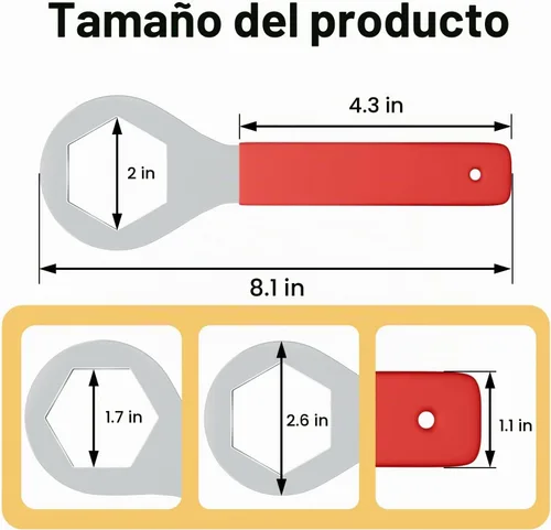 Vista 5 de Llave de filtro de combustible, llave de sensor de agua para camiones Dodge Ram 2013-2017 con 6.7 CUMMINS, herramienta separadora de agua