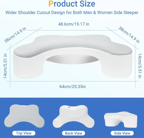 Vista 8 de Almohadas para dormir de lado con orificios para los brazos, soporte