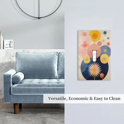 Vista 8 de Cubiertas de Interruptor de Luz Artísticas Decorativas Boho Figura Abstracta Interruptor de Pared Único Placa de Interruptor Decorativo Placa