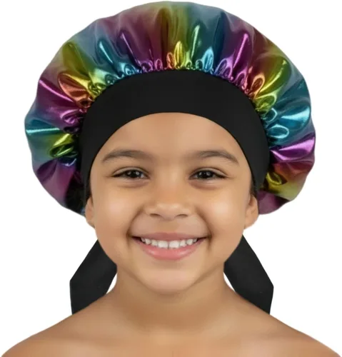 Vista 9 de Gorros de satén para niñas para niñas, gorro de satén para dormir, gorro de noche de seda