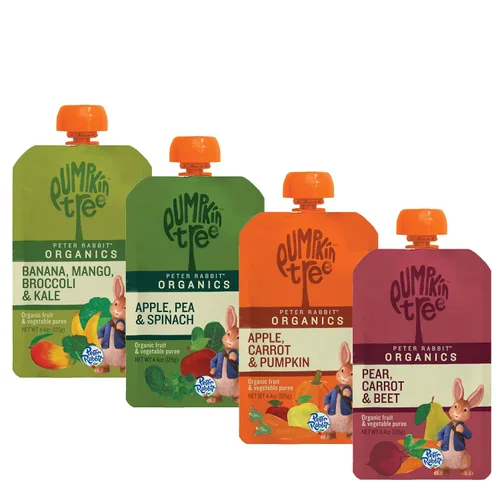 Vista 13 de Pumpkin Tree Peter Rabbit Organics, aperitivo de fruta 100% puro orgánico de manzana y uva, 4 onzas (Paquete de 10)