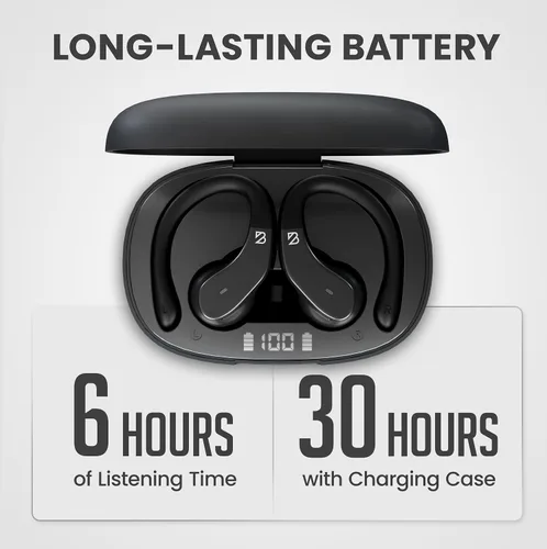 Vista 6 de Back Bay Audio - Auriculares inalámbricos para corredores, auriculares Bluetooth envolventes para entrenamiento, auriculares Bluetooth inalámbricos