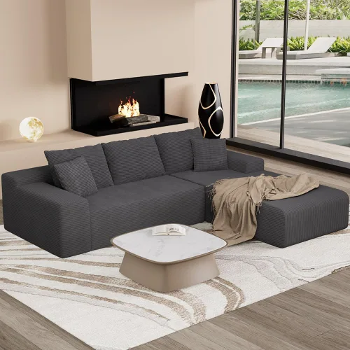 Vista 19 de NAYA 69" Oversised Loveseat Sofa, Compressed Boneless Couch with 2 Deep Seat, Modern Upholstered Cloud Couch for Living Room, Bedroom, Apartment, No