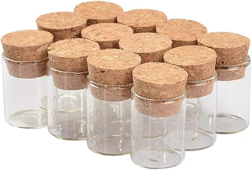 Vista 12 de Mini botellas de 0.1 fl oz de 0.866 x 0.984 in, tubo de ensayo de vidrio, almacenamiento para arena líquida, alimentos, botellas de bricolaje, 24