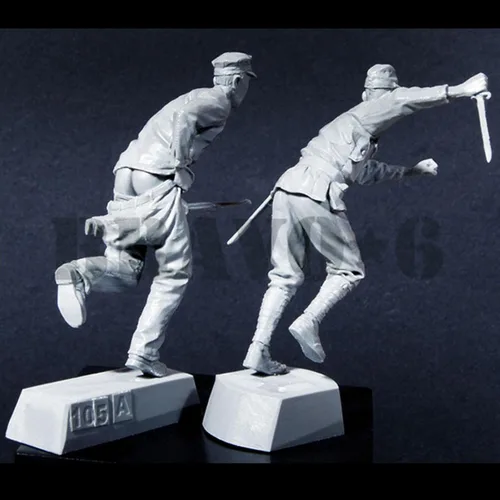 Vista 3 de Goodmoel Kit de soldado japonés modelo de resina soldado 1/35 de la Segunda Guerra Mundial (2 personas), sin montar y sin pintar, Ja-7955
