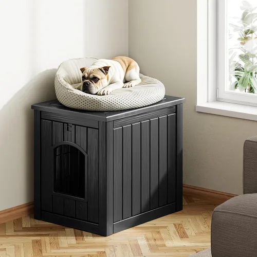 Vista 3 de Fancyango Casa para perros – Mueble para perreras para exteriores e interiores, refugio resistente a la intemperie para perros pequeños y medianos