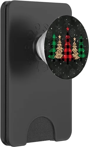 Vista 7 de Buffalo Plaid Leopard Cheetah Christmas Trees Snowflake PopSockets PopGrip: agarre intercambiable para teléfonos y tabletas