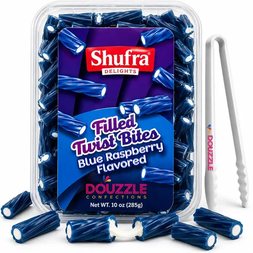 Vista 13 de DOUzzle Kosher, caramelos de regaliz rellenos de frambuesa azul, gomitas suaves y masticables (10 onzas, 2 unidades)