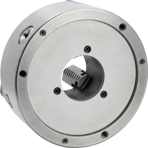 Vista 3 de CME Portabrocas de torno autocentrante de 3 mandíbulas de 8 pulgadas con placa de respaldo Camlock D1-5, mordazas reversibles de dos piezas