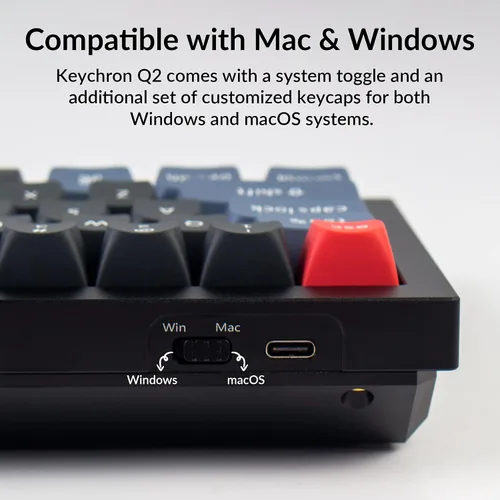 Vista 2 de Keychron Q2 Teclado mecánico personalizado con cable macro programable QMKVIA aluminio completo interruptor Gateron G Pro Brown intercambiable