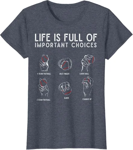 Vista 67 de Tipos de béisbol Pitches Life Choices Jugador Camiseta
