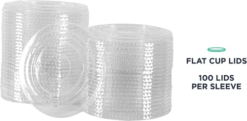 Vista 5 de Eco-Products BlueStripe - Tapas planas de plástico reciclado, caja de 1000, se adapta a vasos de plástico de 9 a 24 onzas, hechas de 30% botellas
