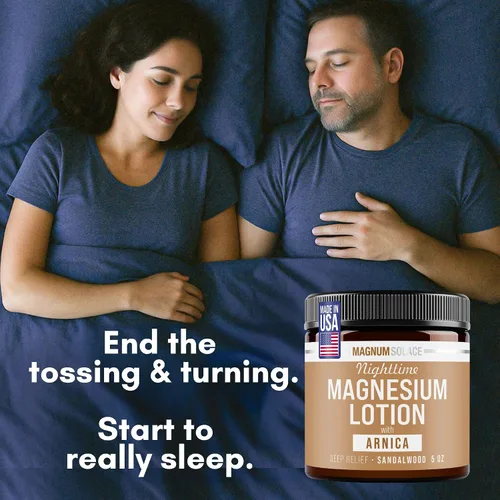 Vista 5 de Magnum Solace Loción nocturna de magnesio con árnica – Alivio calmante y relajación, magnesio altamente concentrado para músculos y articulaciones
