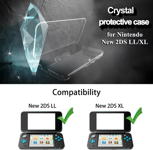 Vista 2 de OSTENT Carcasa protectora de cristal transparente para consola Nintendo 2DS LLXL