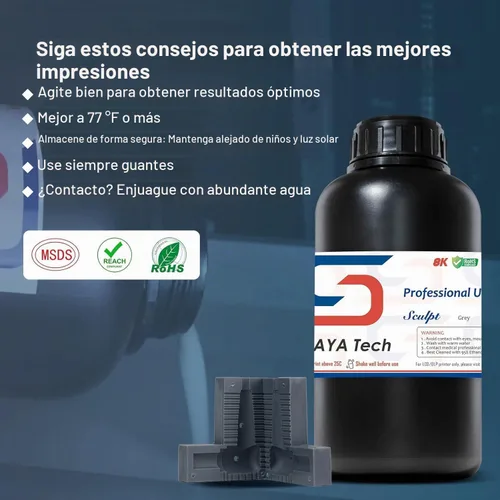 Vista 6 de Siraya Tech Sculpt Resina de impresora 3D resistente a altas temperaturas - Hasta 180C, alta precisión, compatible con impresoras DLP/LCD de 8K