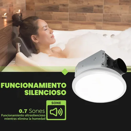 Vista 5 de Homewerks 7141-80 - Ventilador de baño con luz LED integrada para techos