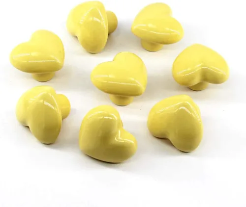 Vista 8 de Flomore Pomo de cerámica azul para cajones de armario para habitación de niños, tirador en forma de corazón para cajones de aparador
