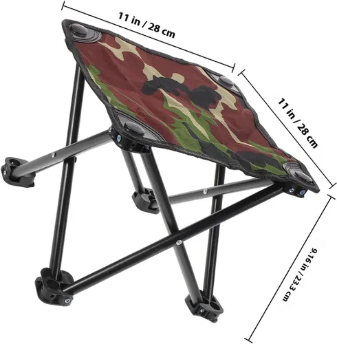 Vista 3 de Portable Folding Camping Stool Frame Lightweight Outdoor Seat for Fishing Hiking Gardening Picnic and Beach Compact Foldable Design for Easy Carry