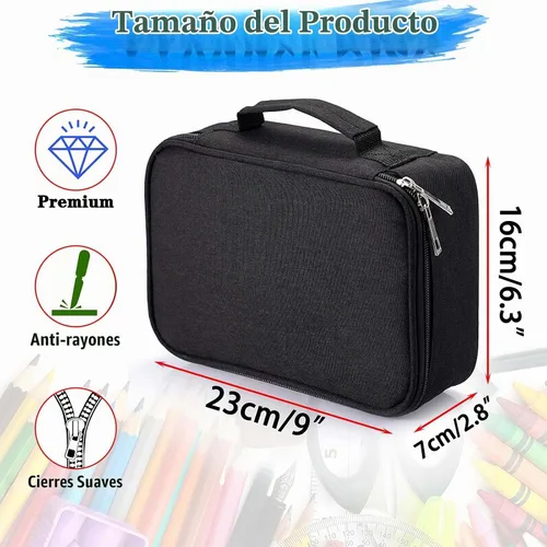 Vista 4 de Estuche para lápices y bolígrafos BTSKY de gran capacidad con cierre, bolsita para lápices multifuncional
