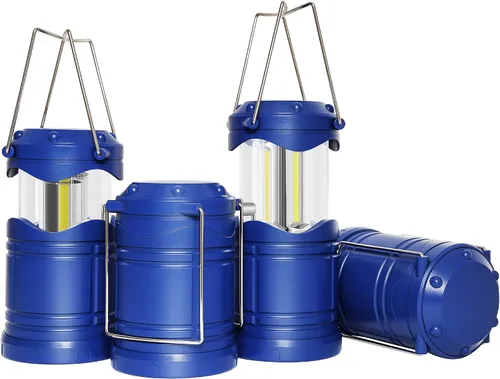Vista 18 de Lichamp Linterna LED para campamento, paquete de 4 linternas alimentadas por batería para cortes de energía, luz colgante plegable portátil esencial