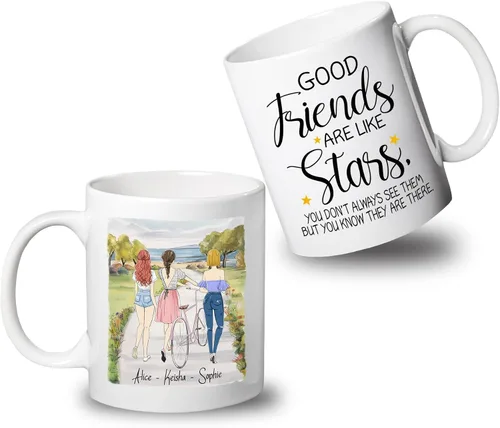 Vista 17 de Taza de café con texto en inglés "Best Friends Are The Sisters We Choose Ourselves We Choose Ourselves para mujeres, mejores amigas, taza de café