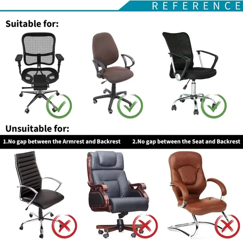 Vista 7 de Tatuo Funda para silla de computadora, funda de asiento de oficina con reposabrazos y respaldo, protector elástico elástico para silla giratorio