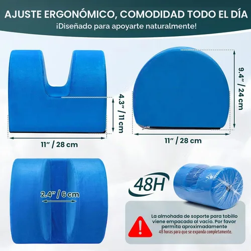 Vista 2 de Almohada de repuesto de rodilla, almohada ergonómica de elevación de pie para soporte de piernas, cojín de espuma de alta densidad para aliviar