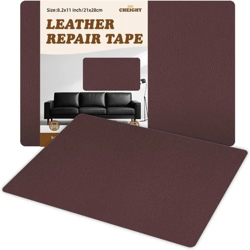 Vista 8 de Parche de reparación de cuero para sofás, kit de cinta de reparación de cuero autoadhesiva para muebles, sofás, asientos de automóvil, sillas, Beige