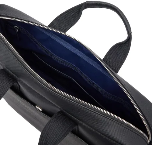 Vista 4 de Lacoste Bolsa de computadora clásica para hombre Petit Piqué Negro
