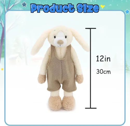 Vista 9 de Conejito de Pascua de peluche, juguete de conejo de ropa suave para niños, recién nacidos, niños y niñas, juguetes de peluche adorables y adorables